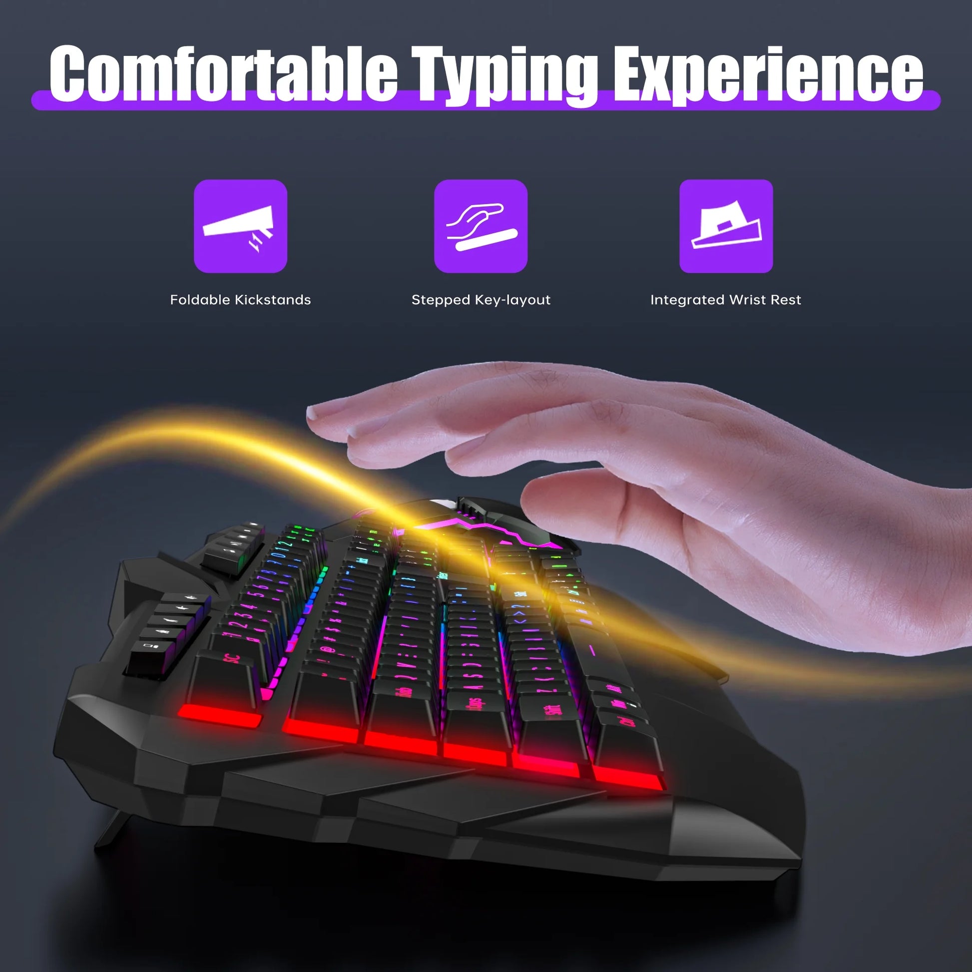 Rainbow LED Backlit Wired Gaming Keyboard